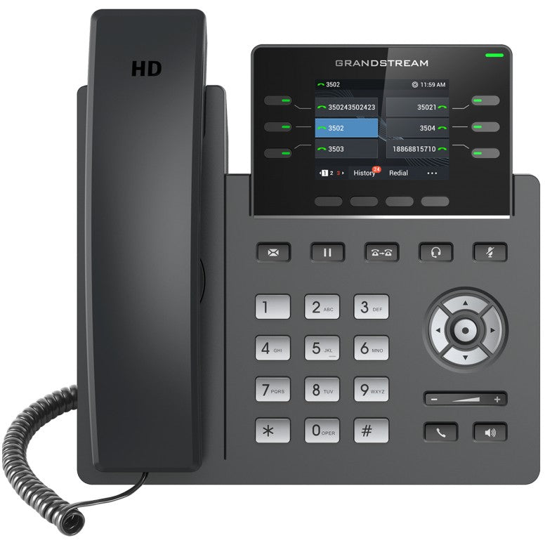 Grandstream Networks GRP2613. IP telefon. Crni. Žični telefon. U opsegu. Izvan opsega. SIP informacije. 4 linije. 2000 unosa.