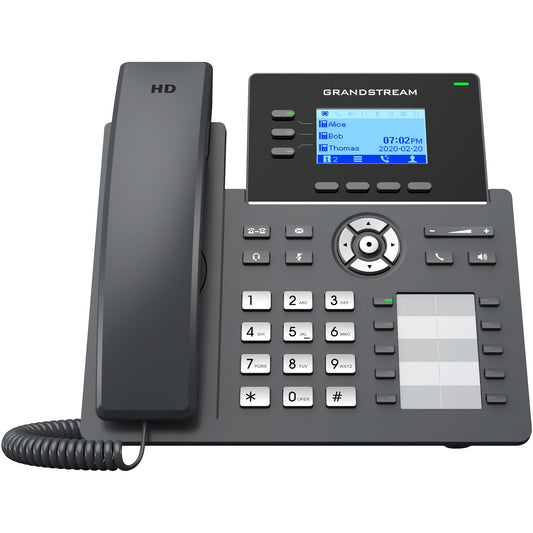 Grandstream Networks GRP2604P. IP telefon. Crni. Žični telefon. 3 linije. 2000 unosa. LCD.