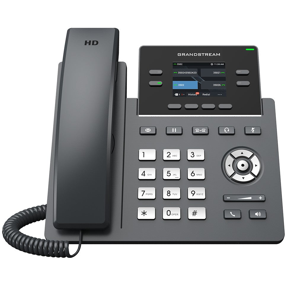 Grandstream Networks GRP2612G. IP telefon. Crni. Žični telefon. 4 linije. LCD. 6,1 cm (2,4").