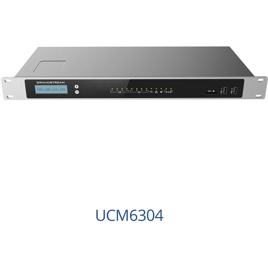 Grandstream Networks UCM6304. IP Centrex (hostovani/virtualni IP). 2000 korisnika. Gigabit Ethernet. 100-240 V. 50-60 Hz. 12 V