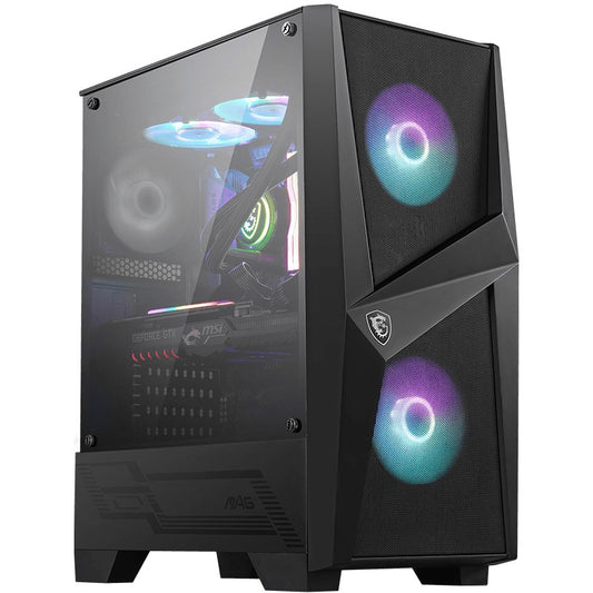 MSI MAG FORGE 100R. Midi Tower. Računar. Crna. Prozirna. ATX. Micro ATX. Mini-ITX. Kaljeno staklo. Gejming.