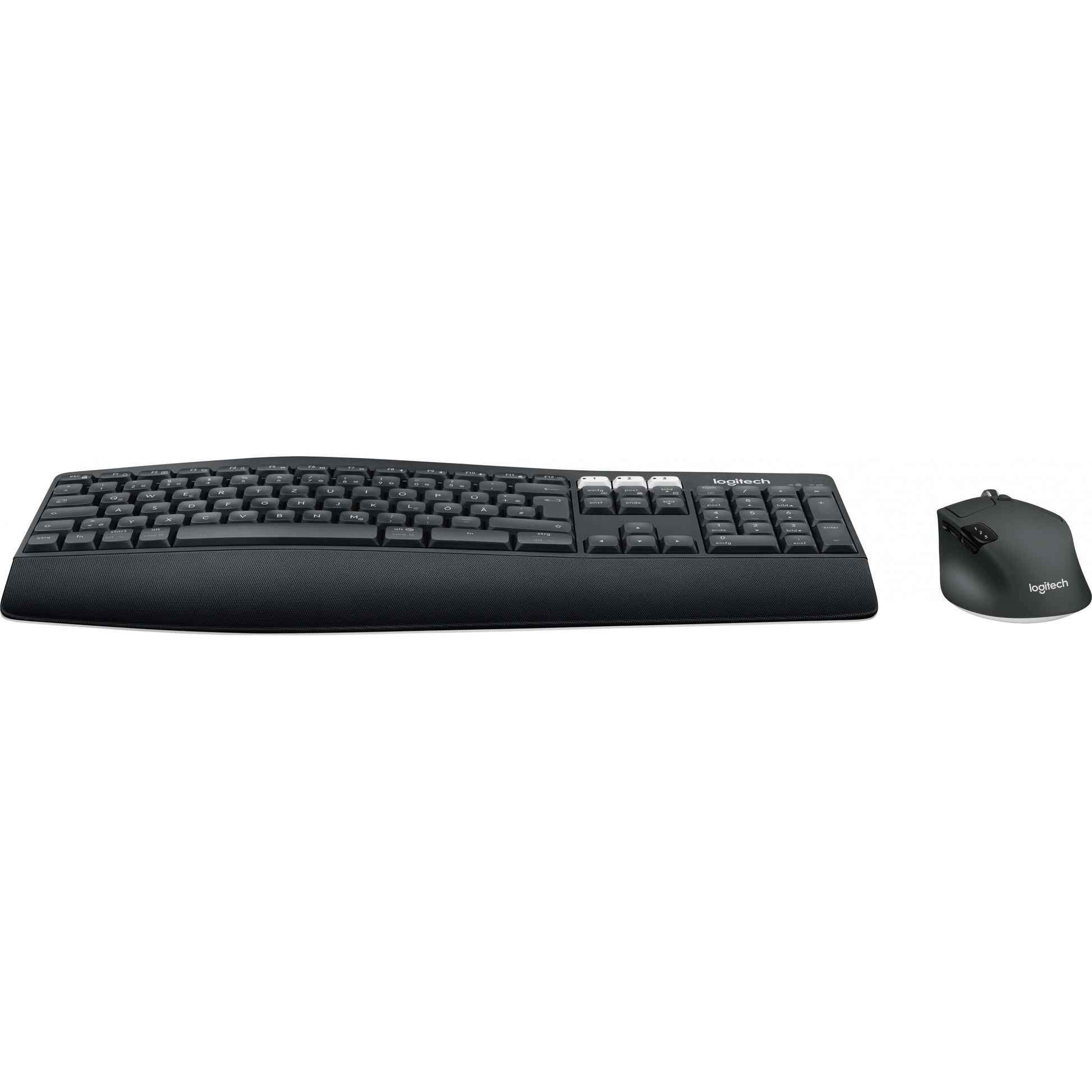 Logitech 920-008221. Puna veličina (100%). Bežični. RF bežični + Bluetooth. QWERTZ. Crni. Miš uključen.