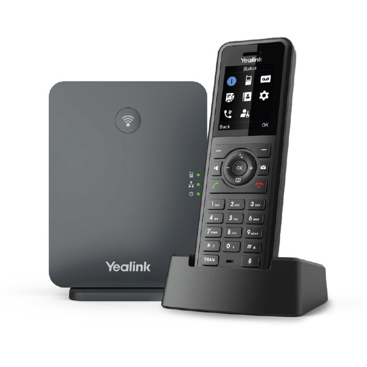 Yealink W77P. IP telefon. Crni. Bežični telefon. Za montažu na sto/zid. Otporan na prašinu. Otporan na ogrebotine. Otporan na udarce. Otporan na prskanje. 50 m