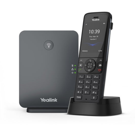 Yealink W78P. IP mobilni telefon. Crni. Bežični telefon. Montaža za sto/zid. 50 m. 300 m