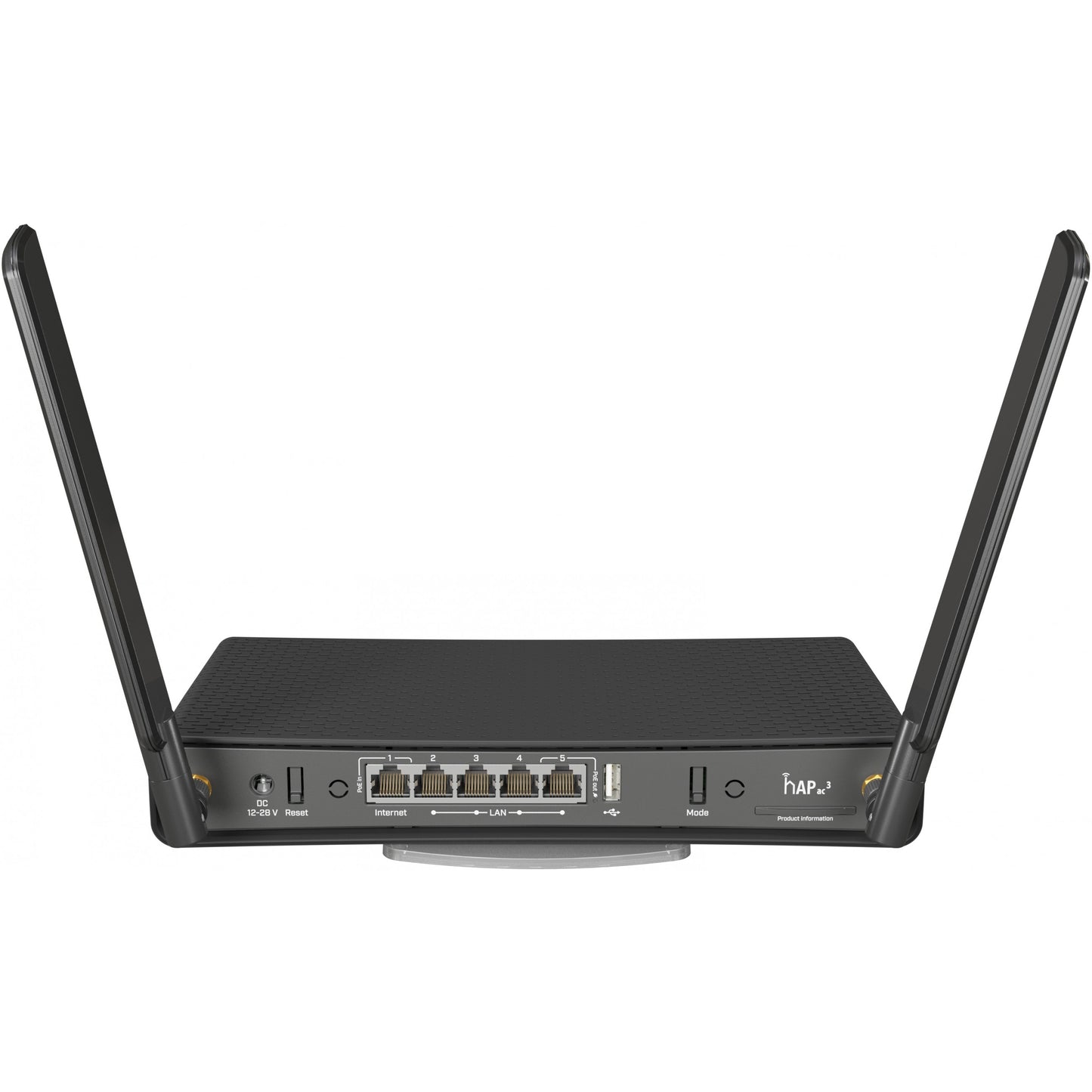 Mikrotik hAP ac³. Wi-Fi 5 (802.11ac). Dvofrekventni opseg (2.4 GHz/5 GHz). Ethernet/LAN. Crni. Stolni ruter