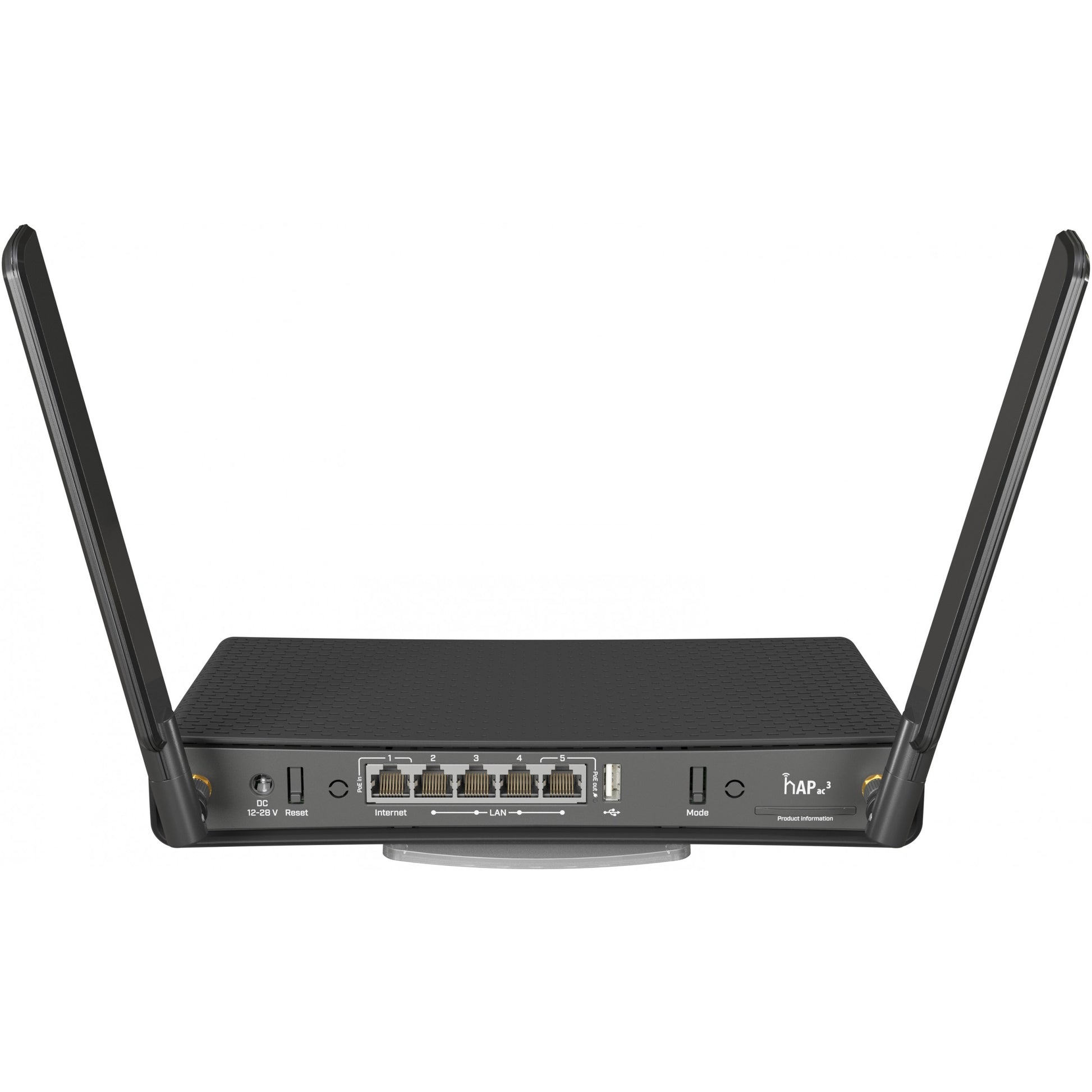 Mikrotik hAP ac³. Wi-Fi 5 (802.11ac). Dvofrekventni opseg (2.4 GHz/5 GHz). Ethernet/LAN. Crni. Stolni ruter