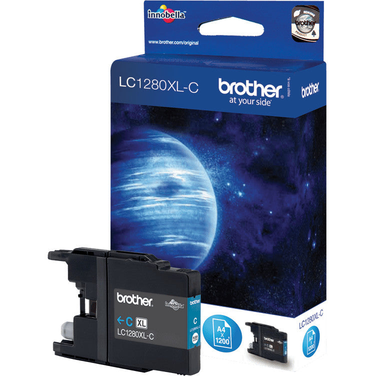 Brother LC1280XLC. Visok (XL) kapacitet. Cijan. 1 komad.