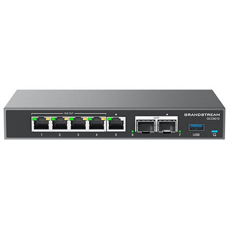 Grandstream Networks GCC6010. Gigabit Ethernet (10/100/1000). Napajanje preko Etherneta (PoE). Montaža na zid.