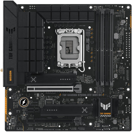 ASUS TUF GAMING B760M-BTF WIFI D4. Intel. LGA 1700. Intel® Celeron®. Intel® Core™ i3. Intel® Core™ i5. Intel® Core™ i7. Intel® Core™ i9..... LGA 1700. DDR4 SDRAM. 128 GB