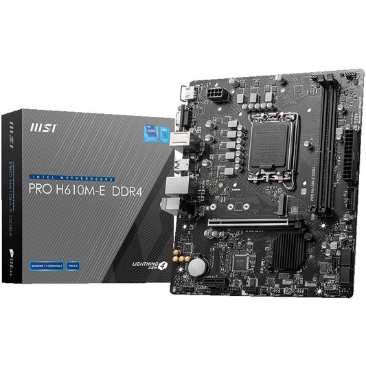 MSI PRO H610M-E DDR4. Intel. LGA 1700. Intel® Core™ i9. LGA 1700. DDR4-SDRAM. 64 GB