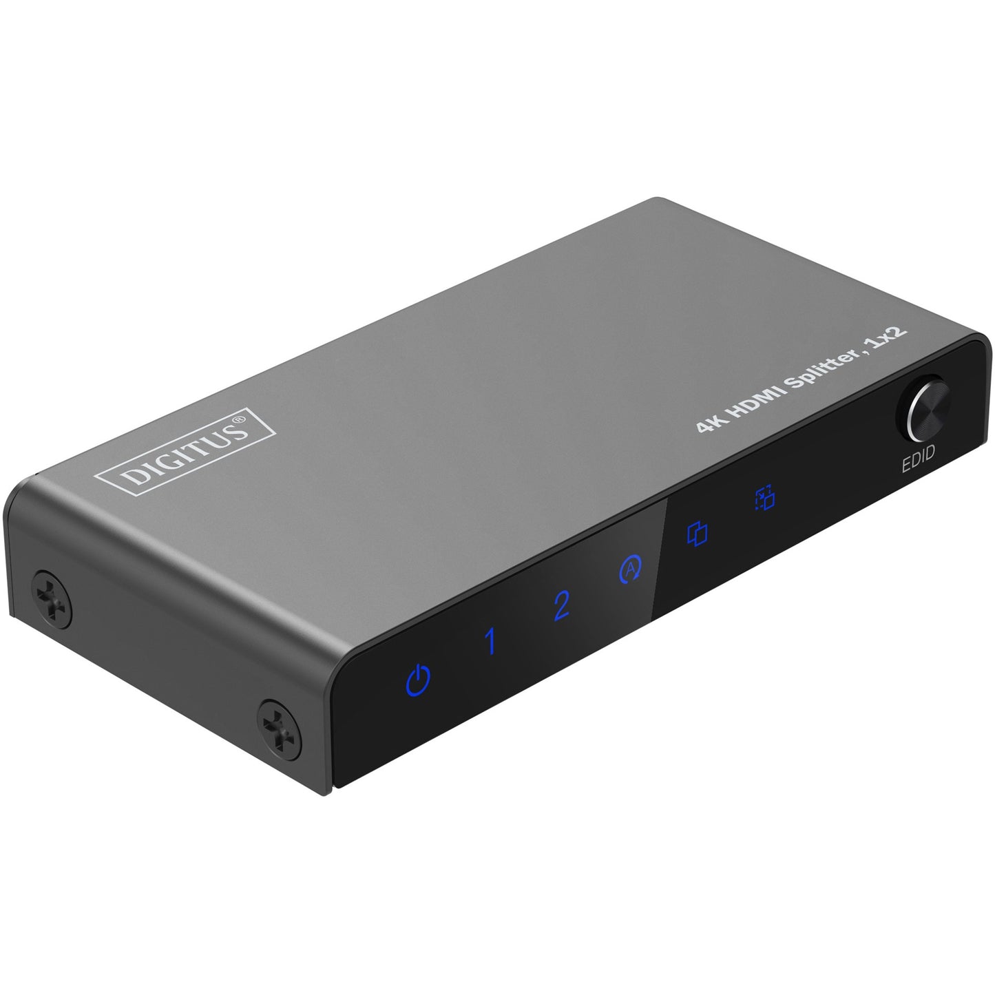 Digitus 4K HDMI razdjelnik. 1x2. HDMI. 2xHDMI. 3840x2160 piksela. Siva. Metal. 4K DCI
