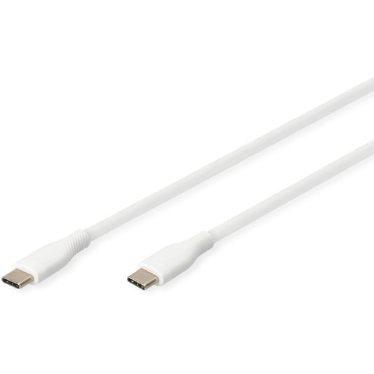 Digitus USB-C silikonski priključni kabel. 0,5 m. Bijeli. 0,5 m. USB C. USB C. USB 2.0. 0,48 Gbit/s. Bijeli