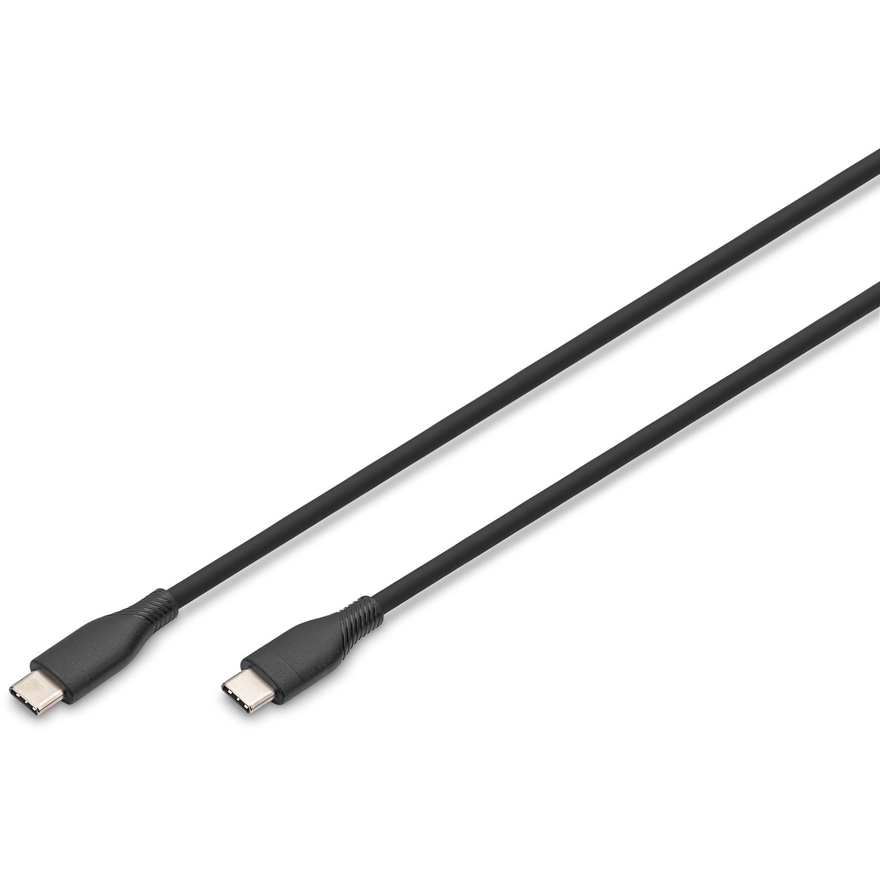 Digitus USB-C silikonski priključni kabel. 1 m. Crni. 1 m. USB C. USB C. USB 2.0. 0.48 Gbit/s. Crni