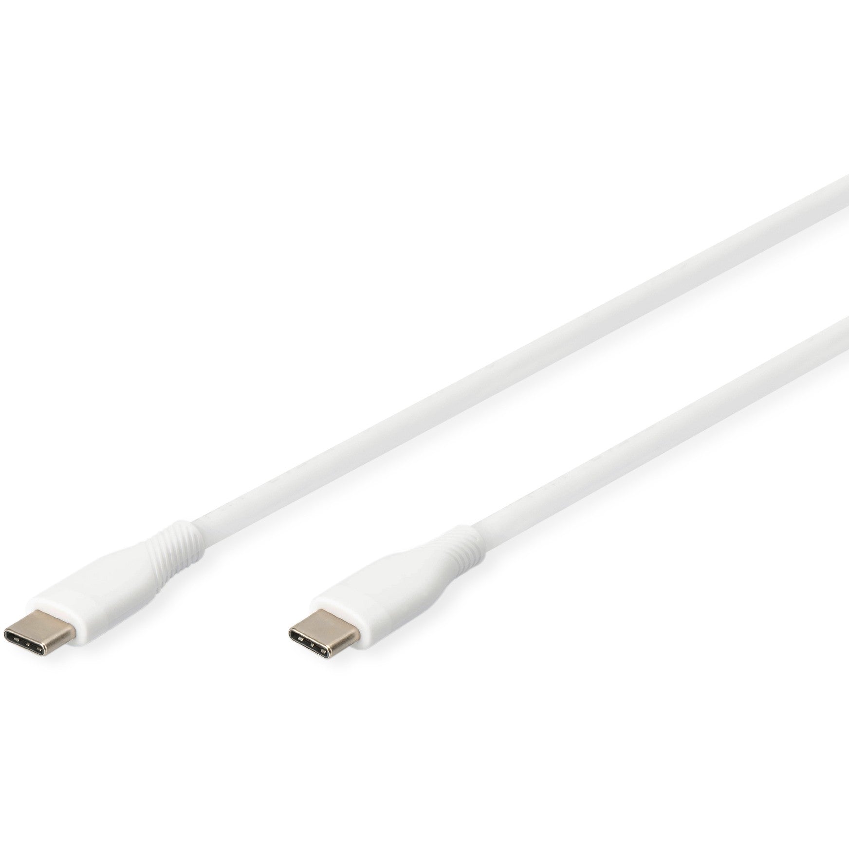 Digitus USB-C silikonski priključni kabel. 1 m. Bijeli. 1 m. USB C. USB C. USB 2.0. 0,48 Gbit/s. Bijeli
