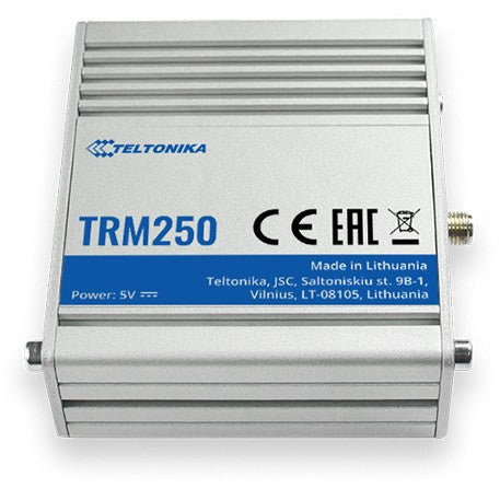 Teltonika TRM250. Interni. Aluminijum. Plavi. Mikro USB. Aluminijum. TCP/UDP/PPP/FTP(S)/HTTP(S)/NTP/PING/QMI/SSL. -40 - 75 °C