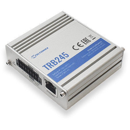 Teltonika TRB245. Siva. Performanse. SNMP. TCP. UDP. IPv4. IPv6. ICMP. NTP. DNS. HTTP. HTTPS. FTP. SMTP. SSL v3. TLS. ARP. PPP (planirano)... 10.100 Mbit/s. 150Mpps