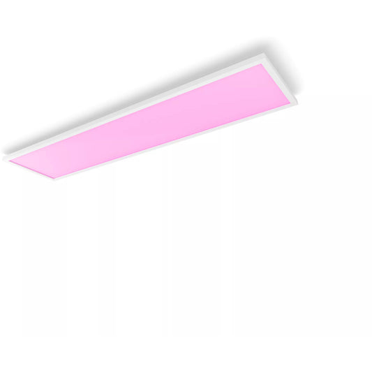 Philips Hue White and Color ambiance Surimu pravokutni panel 120x30 bijeli. Pametna stropna rasvjeta. Bijela. LED. Metalna. Sintetička. Nezamjenjivi izvor svjetlosti. Varijabilna.