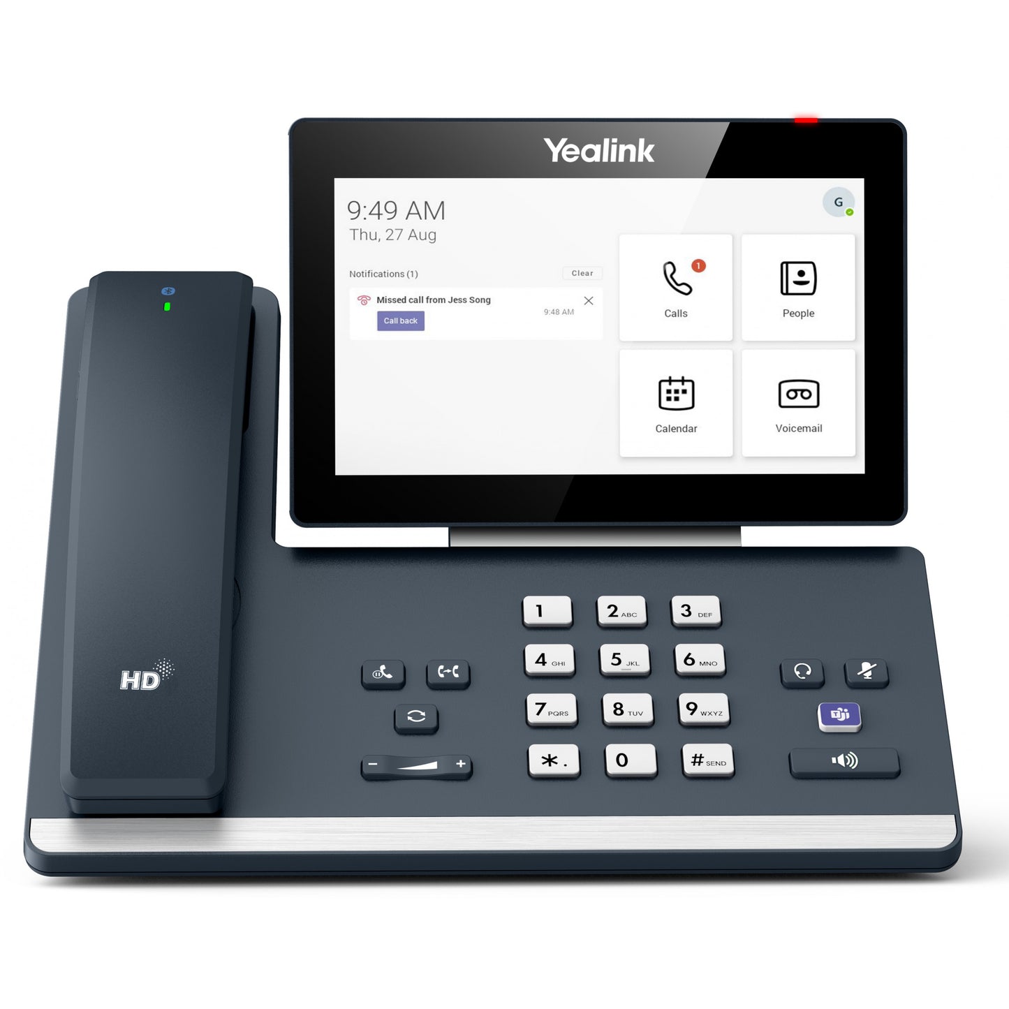 Yealink MP58-WH E2 Teams. IP telefon. Siva. Žični telefon. LCD. 17,8 cm (7"). 1024 x 600 piksela