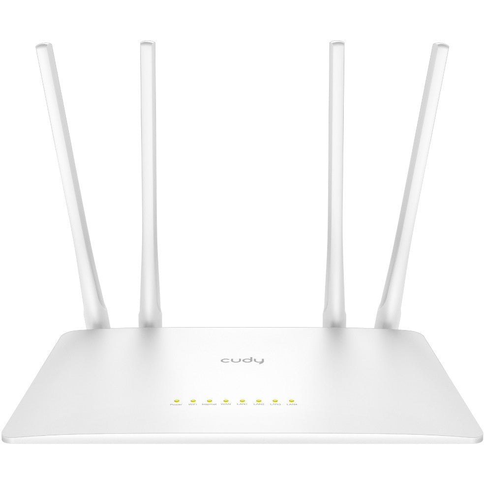 Cudy WR1200. Wi-Fi 5 (802.11ac). Dvofrekventni opseg (2,4 GHz/5 GHz). Ethernet/LAN. Bijela. Stolni ruter