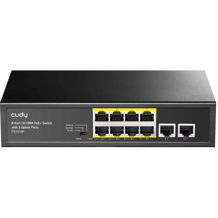 Cudy FS1010P. Brzi Ethernet (10/100). Puni dupleks. Napajanje preko Etherneta (PoE).