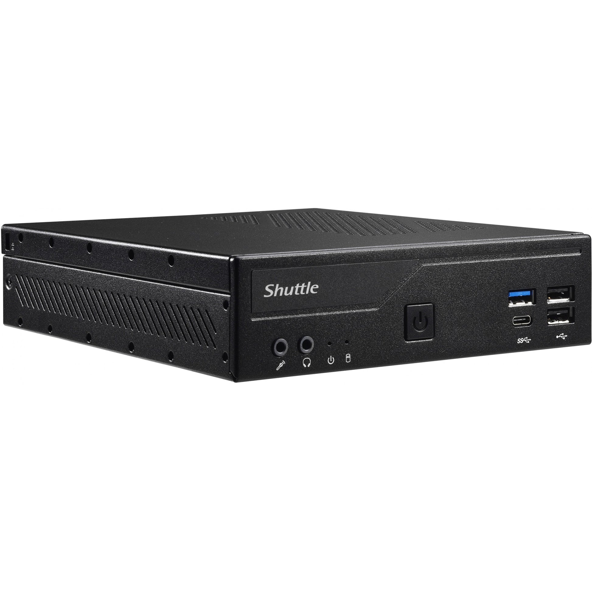 Shuttle Slim PC DH610. S1700. 1xHDMI. 2xDP. 1x 2.5" . 2x M.2. 2x LAN (Intel 1G + 2.5G). 2x COM. 24/7 kontinuirani rad. uklj. VESA. PC veličine 1.3L. Mini PC Barebone. LGA 1700. DDR4-SDRAM. M.2. SATA. Serial ATA II. Serial ATA III. 120 W