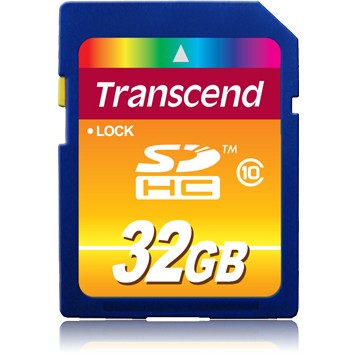 Transcend TS32GSDHC10. 32 GB. SDHC. Klasa 10. NAND. 30 MB/s. Crna.