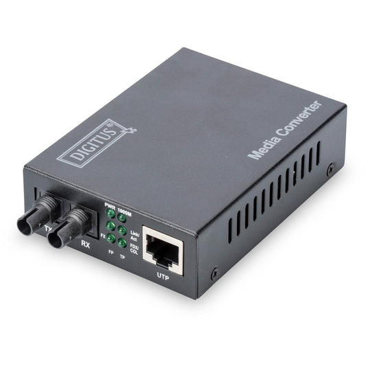 Digitus Gigabit Media Converter. RJ45/ST. 1000 Mbps. 1000Base-T. IEEE 802.3. IEEE 802.3u. IEEE 802.3z. Gigabit Ethernet. Puni. Pola. 500 m
