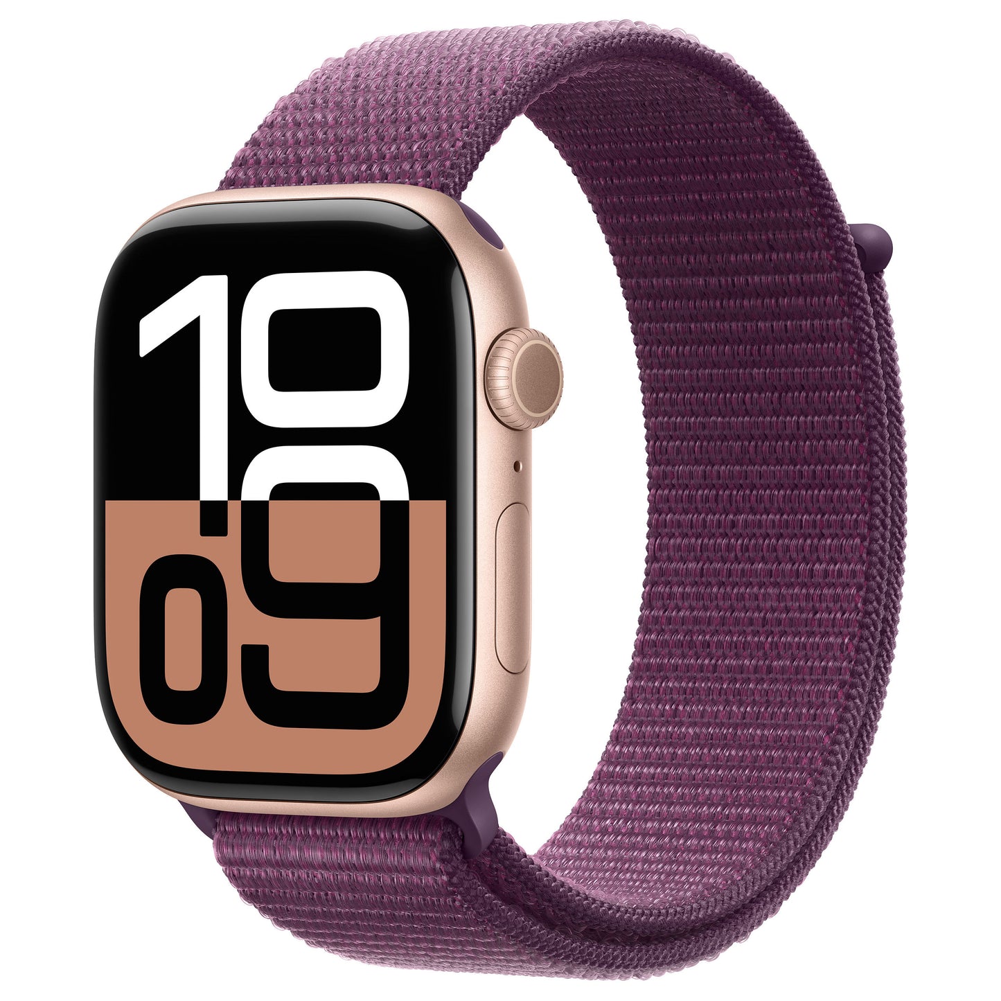 APPLE Watch Series 10 GPS + Cellular 46mm roze-zlatno aluminijumsko kućište sa Plum Sport Loop narukvicom