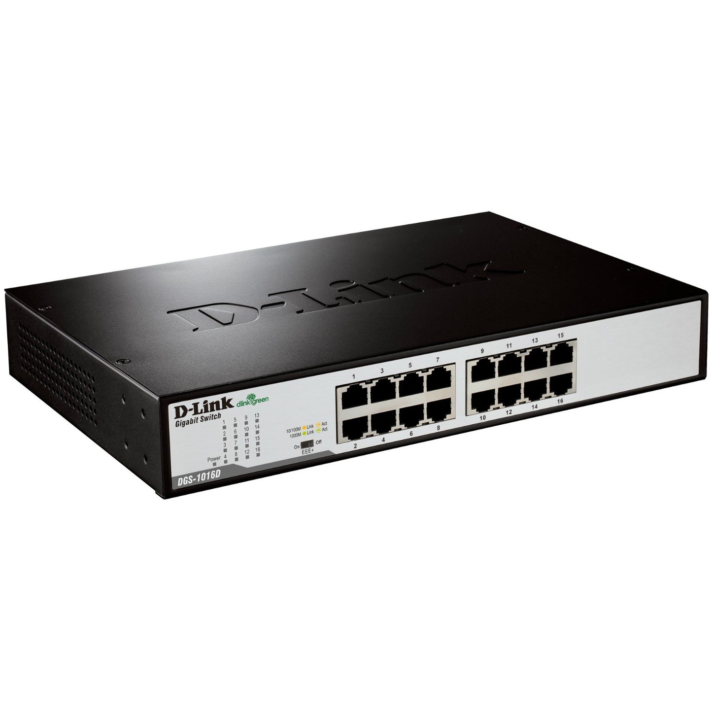 D-Link DGS-1016D/E. Neupravljan. Potpuni dupleks. Montaža u rack.