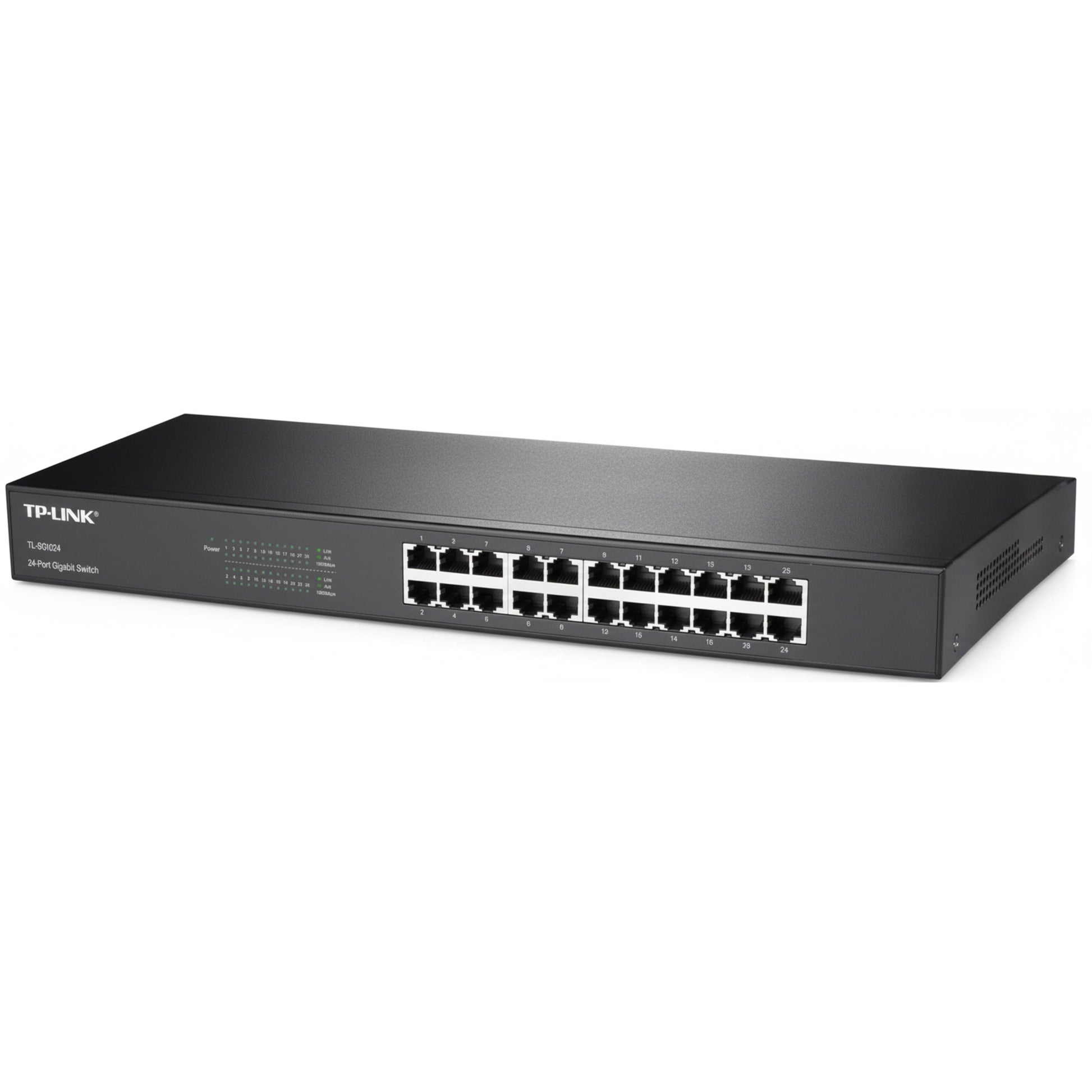 TP-Link 24-portni gigabitni rackmount switch. Neupravljan. Gigabit Ethernet (10/100/1000). Puni dupleks. Ugradnja u rack. 1U