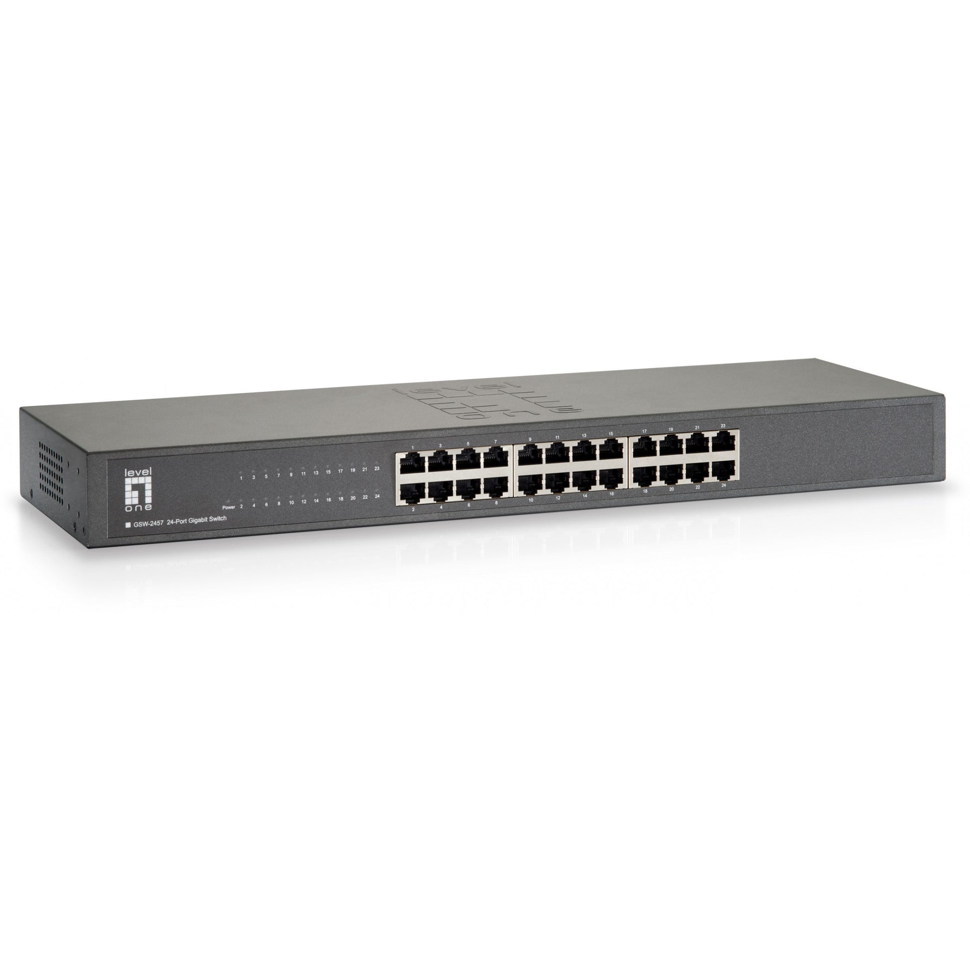 LevelOne 24-portni gigabitni prekidač. Neupravljan. Gigabit Ethernet (10/100/1000). Ugradnja u rack.