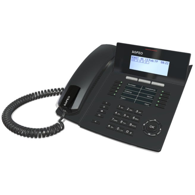 AGFEO ST 54 IP. IP telefon. Crni. Žični telefon. 5000 unosa. Monohromatski. 2,3 W