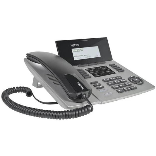 AGFEO ST 54 IP SENSORfon. Analogni telefon. Žičana slušalica. Crna. Siva.