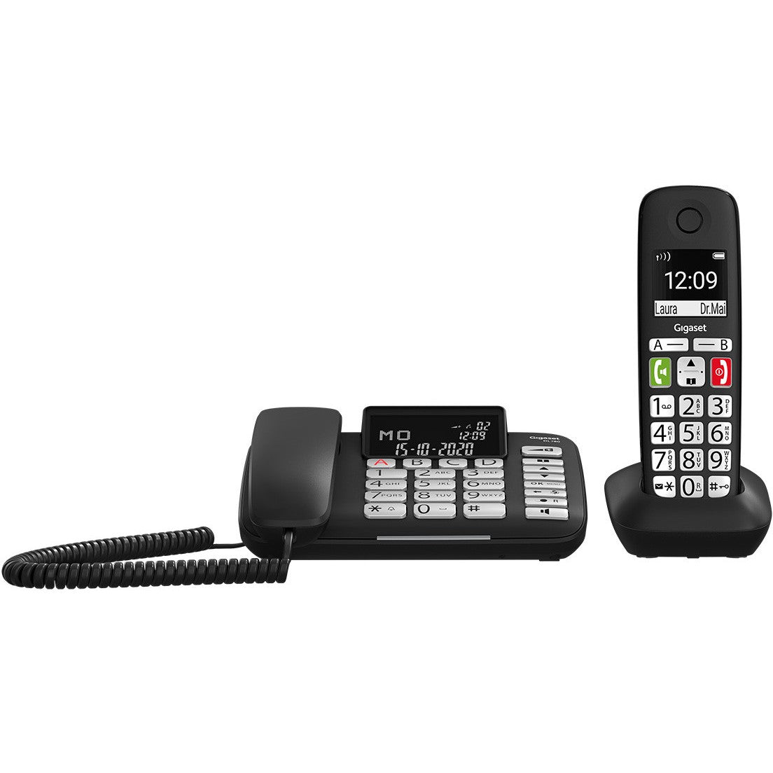 Gigaset DL780 Plus. Analogni/DECT telefon. Bežični telefon. Hands-free funkcija. 99 unosa. Identifikacija pozivaoca. Crna.