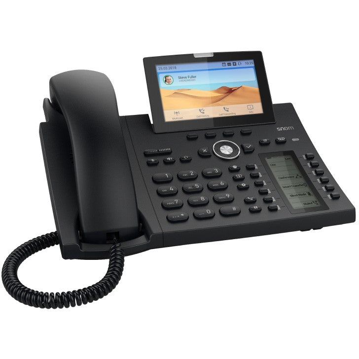 Snom D385N. IP telefon. Crni. Žični telefon. Za montažu na sto/zid. Linux. U opsegu. Van opsega. SIP informacije.