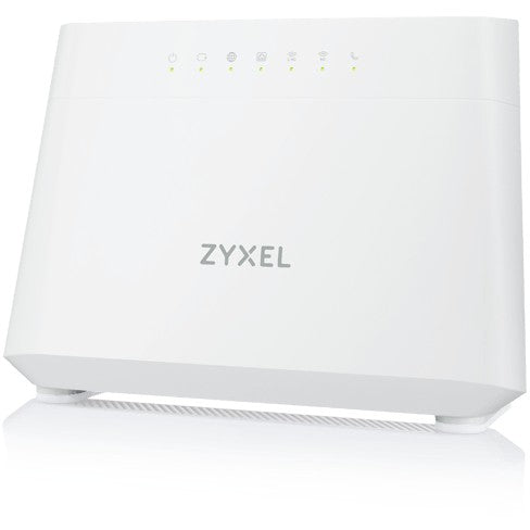 Zyxel DX3301-T0. Wi-Fi 6 (802.11ax). Dvofrekventni (2.4 GHz/5 GHz). Ethernet/LAN. ADSL. Bijela. Stolni ruter.