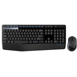 Logitech MK345. Puna veličina (100%). Bežični. RF bežični. QWERTY. Crni. Miš uključen.