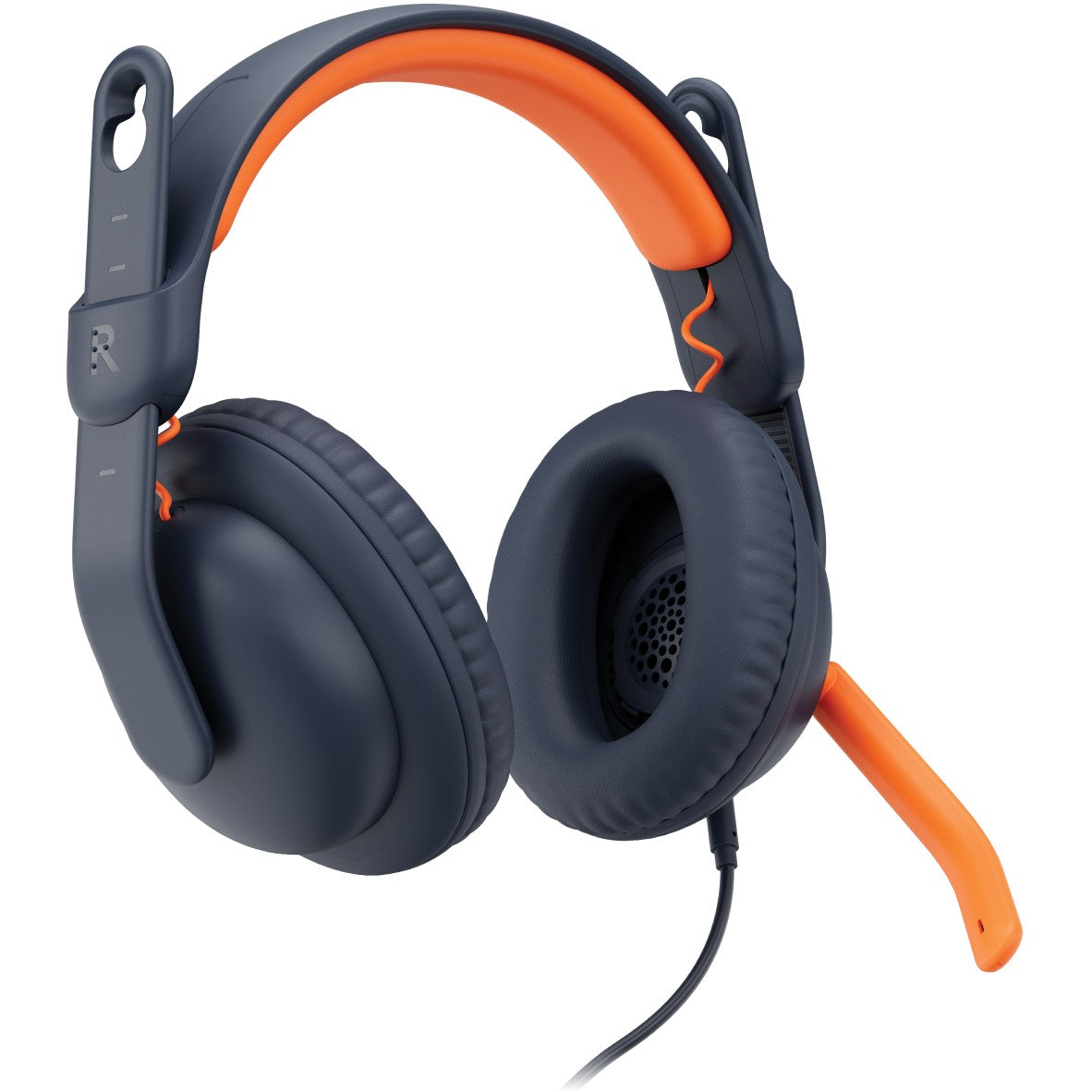 Logitech Zone Learn. Žične. Slušalice za obuku. 192 g. Plave. Narandžaste
