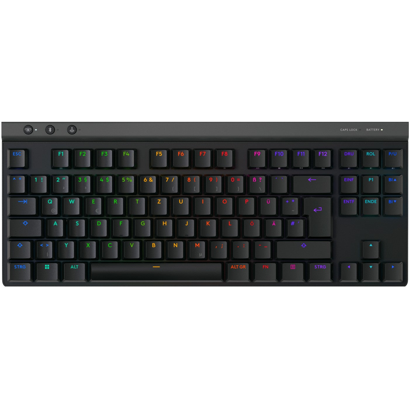 Logitech G G515 LIGHTSPEED TKL. Žični i bežični. RF bežični + Bluetooth. Mehanička tastatura. QWERTZ tipka. RGB LED. Crna.
