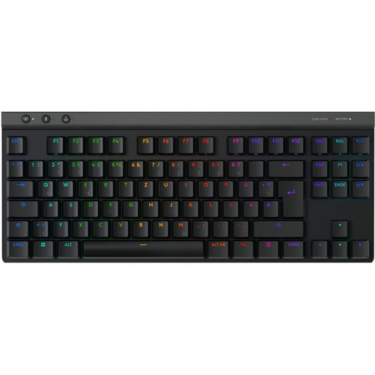 Logitech G G515 LIGHTSPEED TKL. Žični i bežični. RF bežični + Bluetooth. Mehanička tastatura. QWERTZ tipka. RGB LED. Crna.