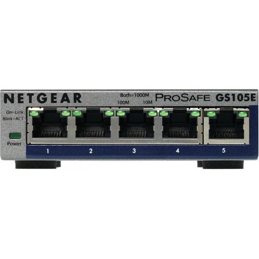 NETGEAR GS105E-200PES. Upravljani. L2/L3. Gigabit Ethernet (10/100/1000). Puni dupleks.