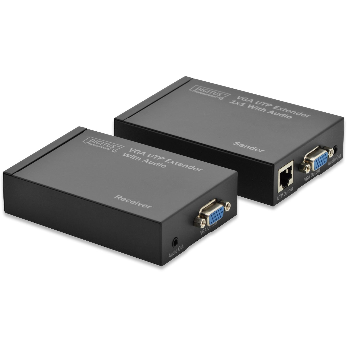 Digitus VGA-UTP set produživača. 1920x1200 piksela. AV predajnik i prijemnik. 300 m