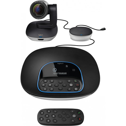 Logitech 960-001057. Sistem za grupne video konferencije. Full HD. 30 fps. 90°. 10x zum. Crna. Siva.