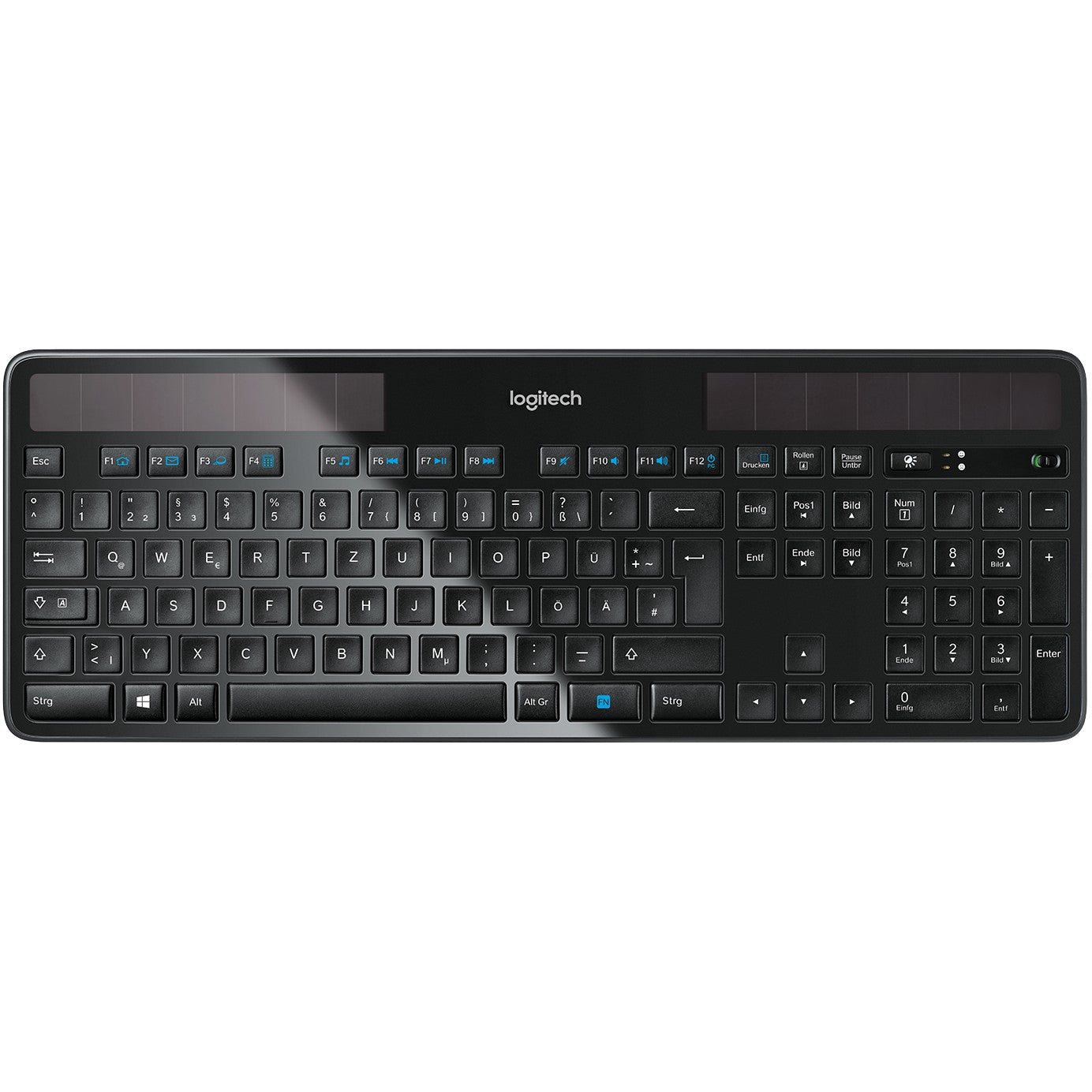 Logitech K750. Puna veličina (100%). Bežični. RF bežični. QWERTY. Grafit.