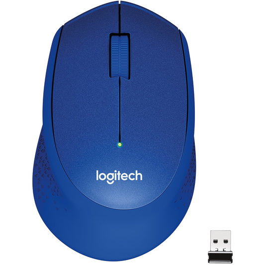 Logitech M330 SILENT PLUS. Desna. Optička. RF bežična. 1000 DPI. Plava.