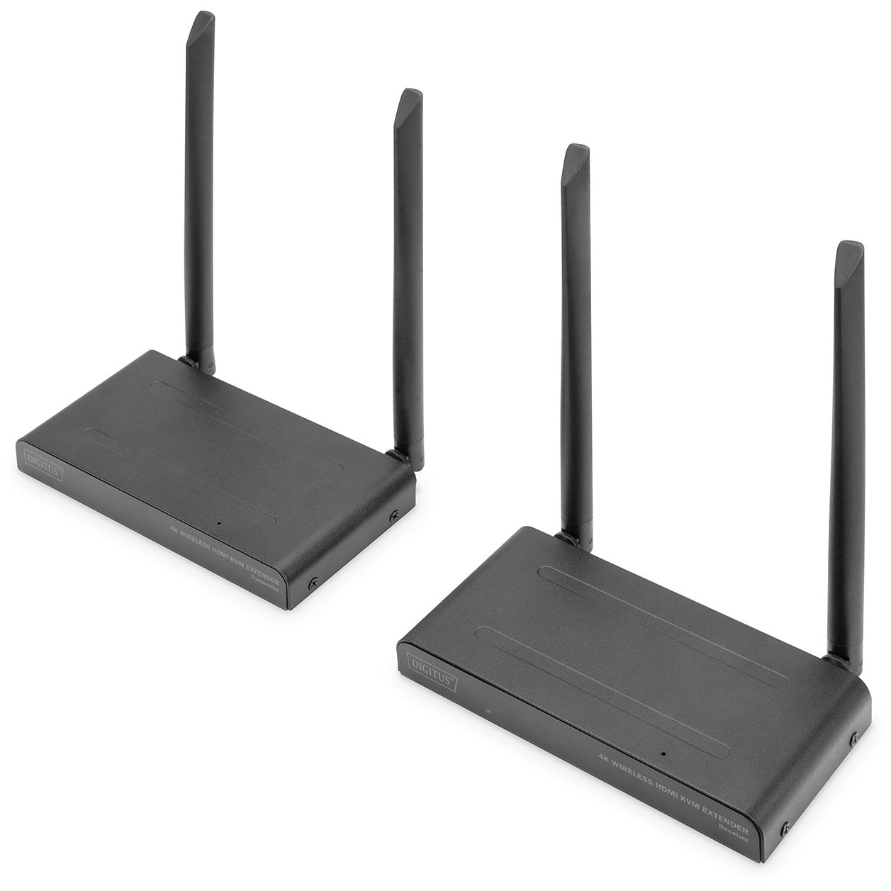 Digitus 4K bežični HDMI KVM produživač signala. 150 m. 3840 x 2160 piksela. AV predajnik i prijemnik. 150 m. Žični i bežični. Crni. HDCP.