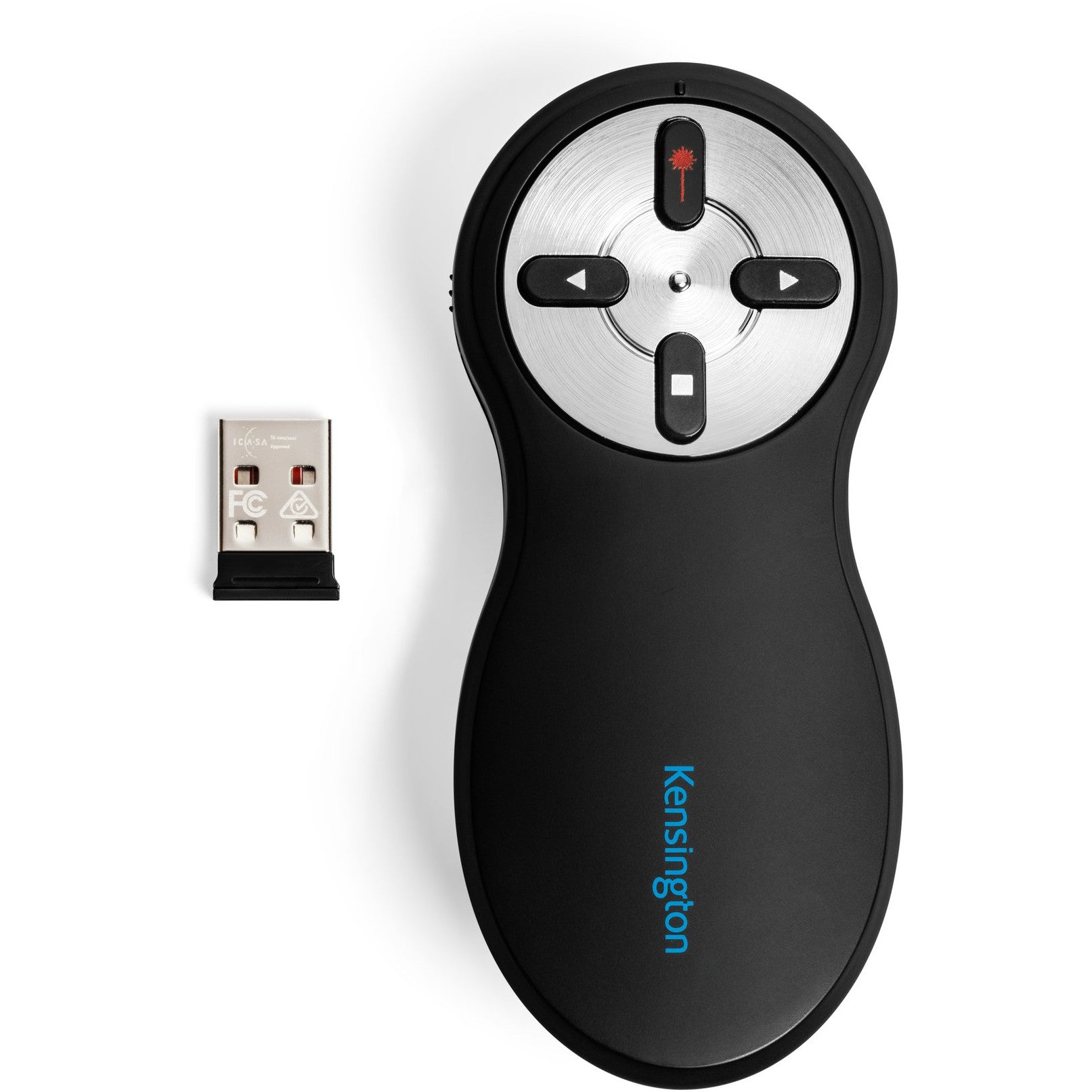 Kensington bežični prezenter s crvenim laserom i nano prijemnikom. RF. USB. 20 m. Crni.