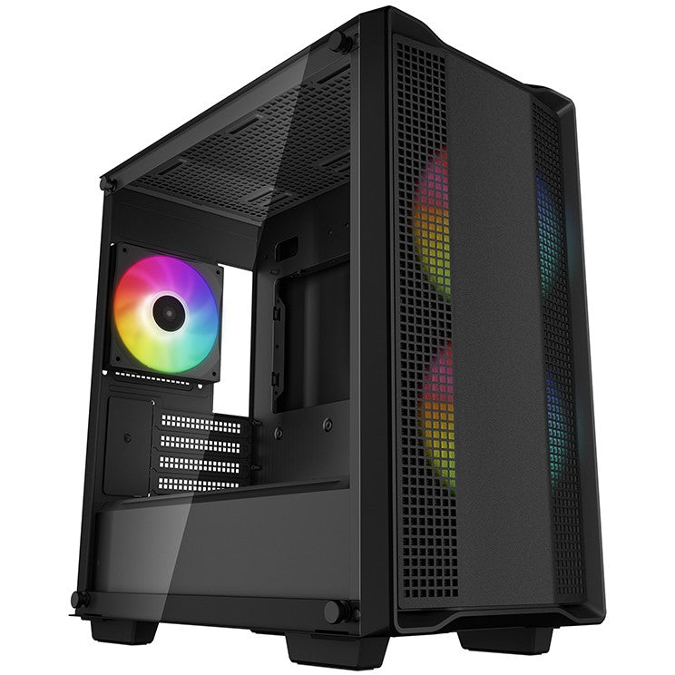 DeepCool CC360 ARGB. Mini Tower. PC. Crna. micro ATX. Mini-ITX. ABS. Čelik. Kaljeno staklo. Višenamjenski