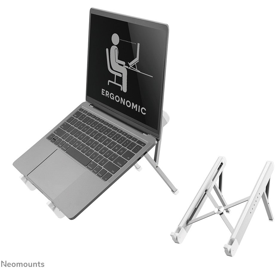 Neomounts NSLS010 Držač za laptop 11-17" - Sklopivi - Kompaktni - Univerzalni. Postolje za laptop. Srebrno. Aluminij. 27,9 cm (11"). 43,2 cm (17"). 279,4 - 431,8 mm (11 - 17")