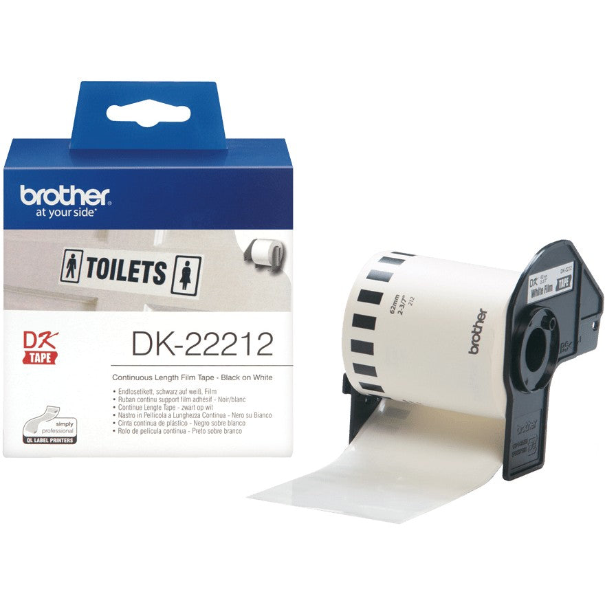 Brother DK-22212. Crna na bijeloj podlozi. DK. Bijela. Direktni termalni. Kina. 5 godina(e).